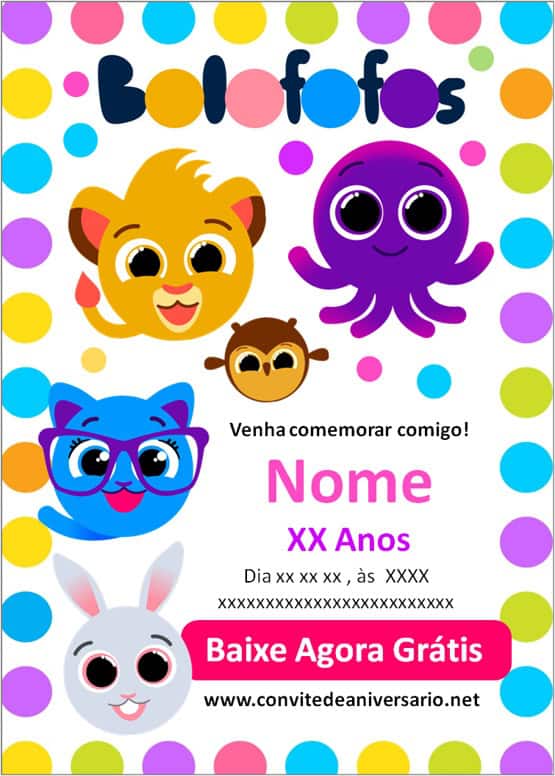 Convites Bolofofos convites